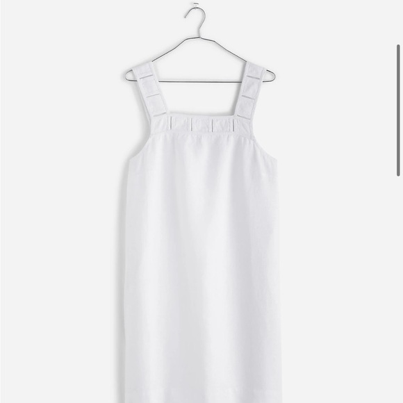 Madewell Embroidered Tank Mini Dress in Linen in Eyelet white size 0 NWT NQ595 - Picture 6 of 12